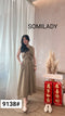 Sleeveless Belted Long Dress